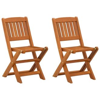 vidaXL Sedie Pieghevoli Per Bambini 2 Pz Legno Massello Di Eucalipto Vidaxl