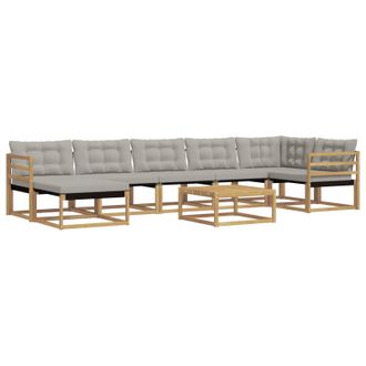 vidaXL Conjunto De Sof&aacute;s De Exterior 8 Pcs Blanco Y Gris Claro Vidaxl