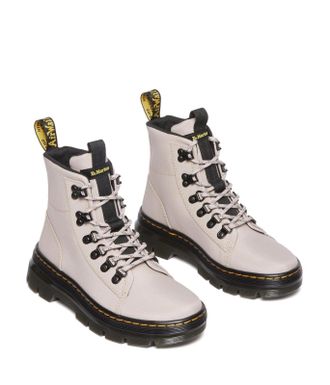 Dr. Martens Combs 31196348 Boots Womens Vintage Taupe Round Toe Combat HTAT48