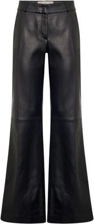 Maison Common Nappa Leather Bootleg Pants in Black at Nordstrom, Size 36