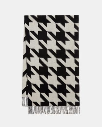 AllSaints Houndstooth Oversized Wool Scarf