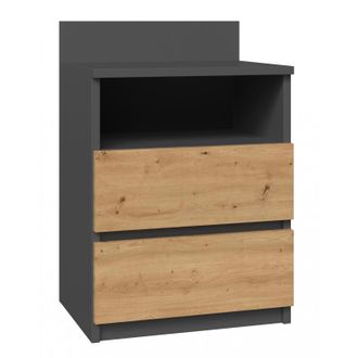 Topeshop Topeshop - Aster T1 - Mesita De Noche Con 2 Cajones - 59x40x32 Cm - Mesita De Noche - Estilo Escandinavo