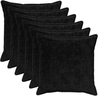 vidaXL Funda De Almohada 6 Uds. Houten Negro 65 X 65 Cm Vidaxl