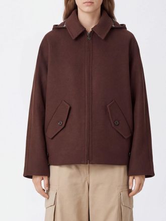 Burberry Cappotto corto monopetto in lana con cappuccio e vestibilit&agrave; relaxed