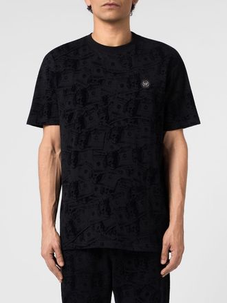 Philipp Plein T-shirt relaxed fit in cotone con stampa teschio e logo Hexagon