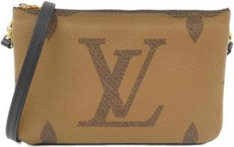 Louis Vuitton Pre-owned Cross Body Bags, female, Brown, Size: ONE SIZE Pre-owned Giant Pochette Double Zip