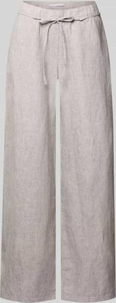 M.A.C Leinenhose mit Bindeg&uuml;rtel Modell Chiara Belt in Hellgrau Melange, Gr&ouml;&szlig;e 34/32