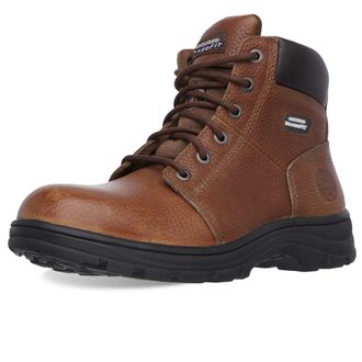 Skechers Mens Workshire Classic Boots, Brown Embossed Leather, 10.5 UK