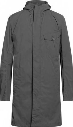 Herno Mens Hooded Single Breasted Coat In Dark Grey