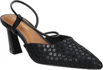 Bruno Menegatti Womens Chantel Embellished Sling Back Heels In Black