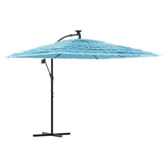 Berkfield Home Garden Parasol with Steel Pole Blue 269x269x235 cm | Size: 269 x 269 x 235 cm