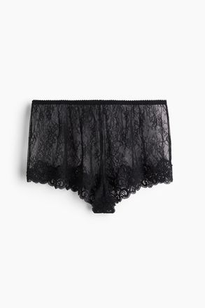 H&M Spitzenslip Shortie - Schwarz