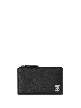 Burberry grainy leather TB zip cardholder - Black