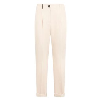 PESERICO Dames, Broeken, Beige, Maat: XL Katoen