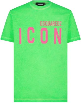 Dsquared2 Icon T-Shirt - Heren - T-shirts - Groen - S - Katoen - Tops