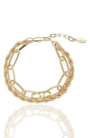 Ettika Paper Clip & Rope Chain Layered Bracelet in Gold at Nordstrom Rack