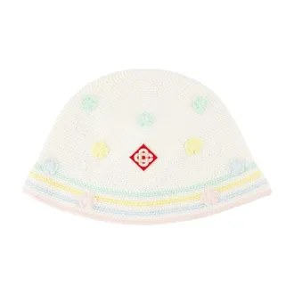 Casablanca Unisex A-Aw25-Hat-095-01 Crochet Cotton Bucket Hat White