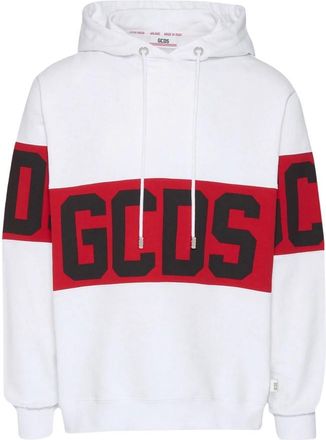 GCDS Band Logo Hoodie - Heren - Hoodies - Wit - L - Katoen - Hoodies & sweatvesten