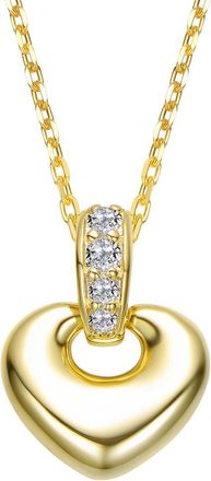 Rachel Glauber 14K Plated Cz Heart Necklace