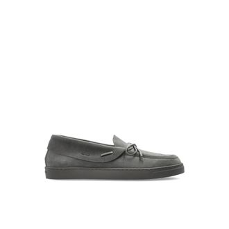 Giorgio Armani Suede Loafer - Heren - Loafers - Grijs - 44 EU - Su&egrave;de - Schoenen