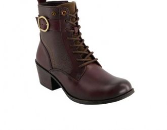 Andrea Womens Genuine Leather Stylish Boots In Burgundy
