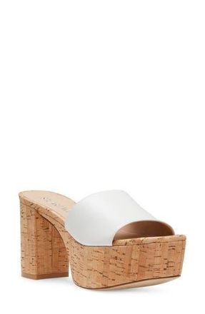 Stuart Weitzman Squarehigh Platform 95 Slide Sandal in White. at Nordstrom Rack, Size 8