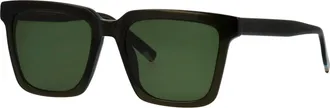 Tom Tailor Sonnenbrille TOM TAILOR Modell 676001, Damen, dunkelgr&uuml;n, leicht transparent, Sonnenbrillen Sonnenbrille, Form Karree/Eckig, Logoschriftzug auf B&uuml;gel,