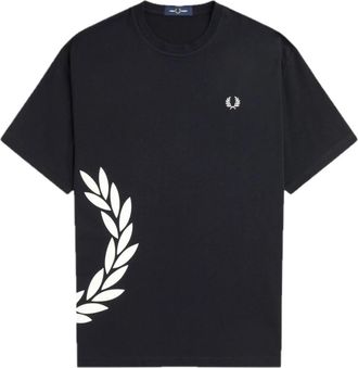 Fred Perry Laurel Crown T-Shirt M2440 102 - Heren - T-shirts - Zwart - M - Katoen - Tops