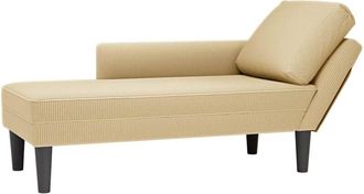 vidaXL Vidaxl - Chaise Longue Con Coj&iacute;n De Tela De Pana Gris Verdoso