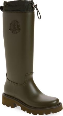 Moncler Kickstream Knee High Rain Boot in Winter Moss at Nordstrom, Size 40