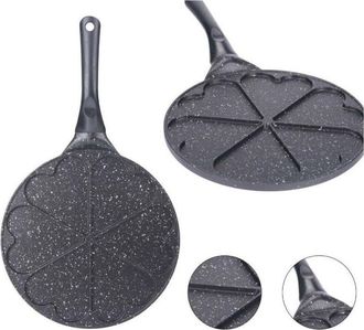 Trade Shop Trade Shop - Padella Antiaderente Per Pancake A 6 Fori Forma Cuore Accessori Per Cucinare