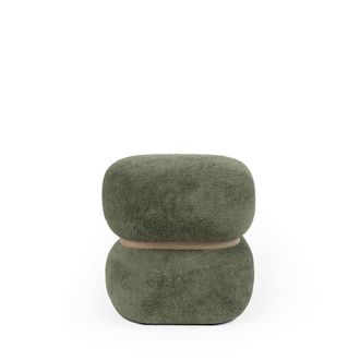 Koketto Home Puff de dise&ntilde;o tapizado teddy verde