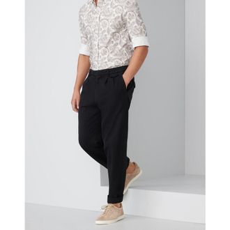 Brunello Cucinelli Mens Black Cotton Tapered Trousers, Size 48