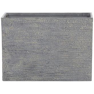 Beliani Maceta De Piedra Gris 34 X 80 X 56 Cm Rectangular Para Interior Y Exterior Edessa