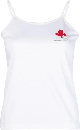 Dsquared2 Sleeveless Top - Dames - Tops zonder mouwen - Wit - XS - Katoen - Tops