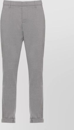 Dondup straight wool trousers rolled cuffs belt loops