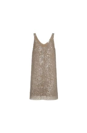 Brunello Cucinelli Mini dress with dazzling embroidery in Rope at Nordstrom, Size Xx-Small Eu