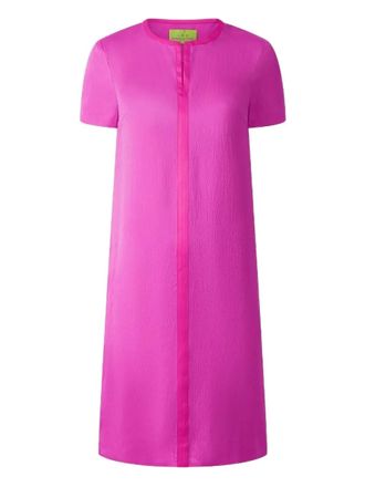Shanghai Tang silk textured V-neck midi dress - Pink