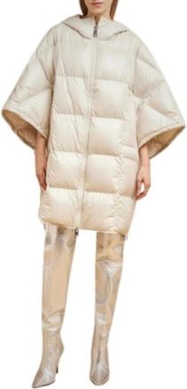 Liviana Conti Gewatteerde Nylon Donsjas met Capuchon - Dames - Parka Jassen - Beige - XS - Nylon - Jassen