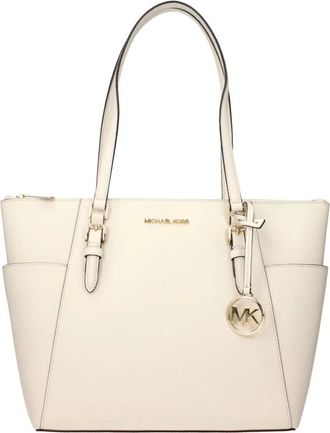 Michael Kors Leren Schoudertas met Klassiek Design - Dames - Shoppers - Beige - ONE Size - Leer - Tassen