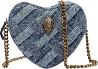 Kurt Geiger Denim Kensington Heart Crossbody Bag