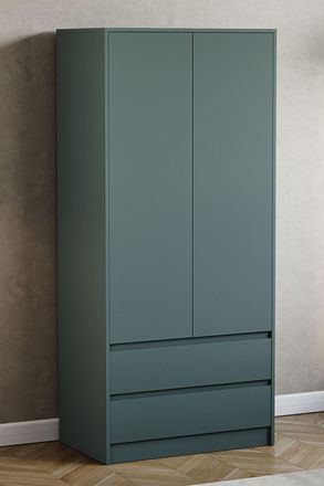 Home Discount Vida Designs Denver 2 Door Wardrobe With Drawers MDF in Green