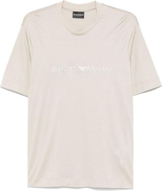 Emporio Armani Beige Crewneck Logo T-Shirt