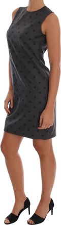 Dolce & Gabbana Womens Gray Polka Dotted Sheath Wool Dress