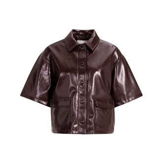 YaYa Chaqueta efecto piel - Jackets - Mujer - Marr&oacute;n - L