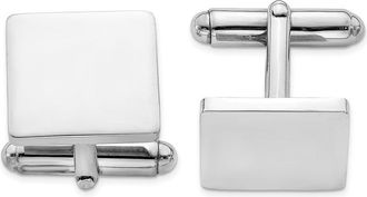 Diamond2Deal Sterling Silver Rhodium Plated Square Cuff Links