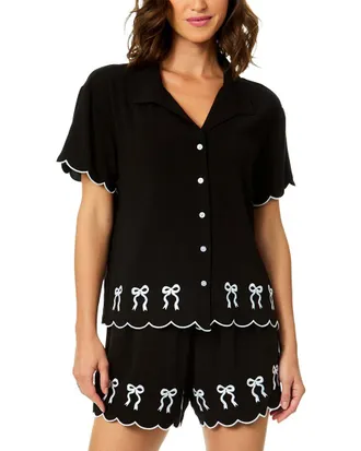 CeCe by Cynthia Steffe Cece Scalloped Embroidery Shirt