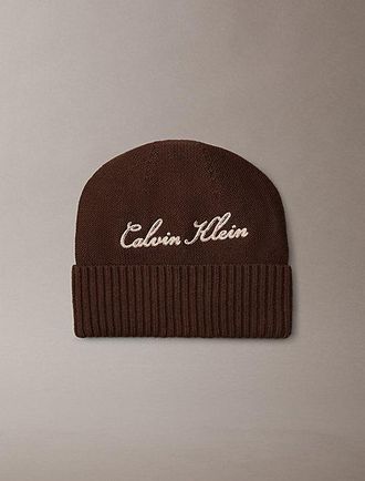 Calvin Klein Gorro De Punto Bordado Con Logo De Algod&oacute;n