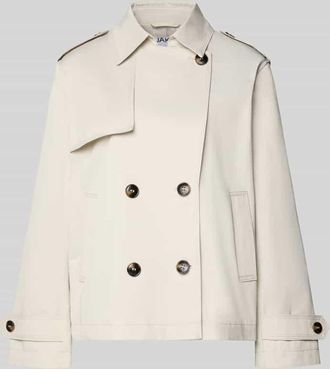 Jake*s Casual Trenchcoat in kurzem Design mit Baumwoll-Anteil in Offwhite, Gr&ouml;&szlig;e 34