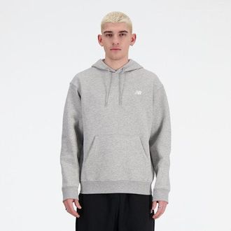 New Balance Uomo Sport Essentials French Terry Hoodie in Grigio/Bianco, Cotone, Taglia 2XL
